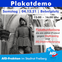 Protestaktion "Gegen Impfzwang und 2G" am 04.12.2021.