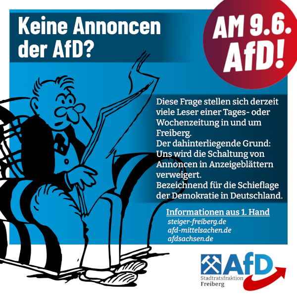 AfD wird von Anzeigenblättern boykottiert. 